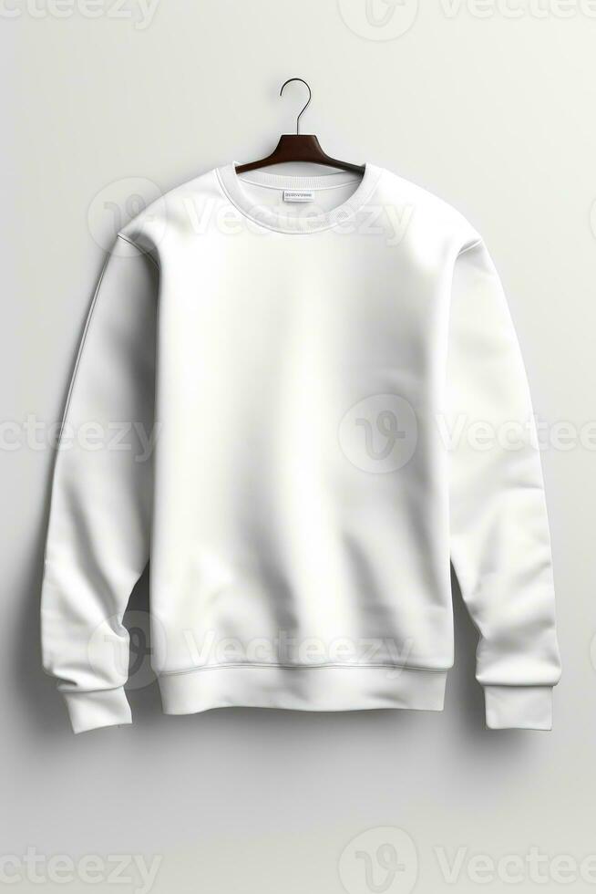 Blank White Long Sleeve Sweater Mockup photo