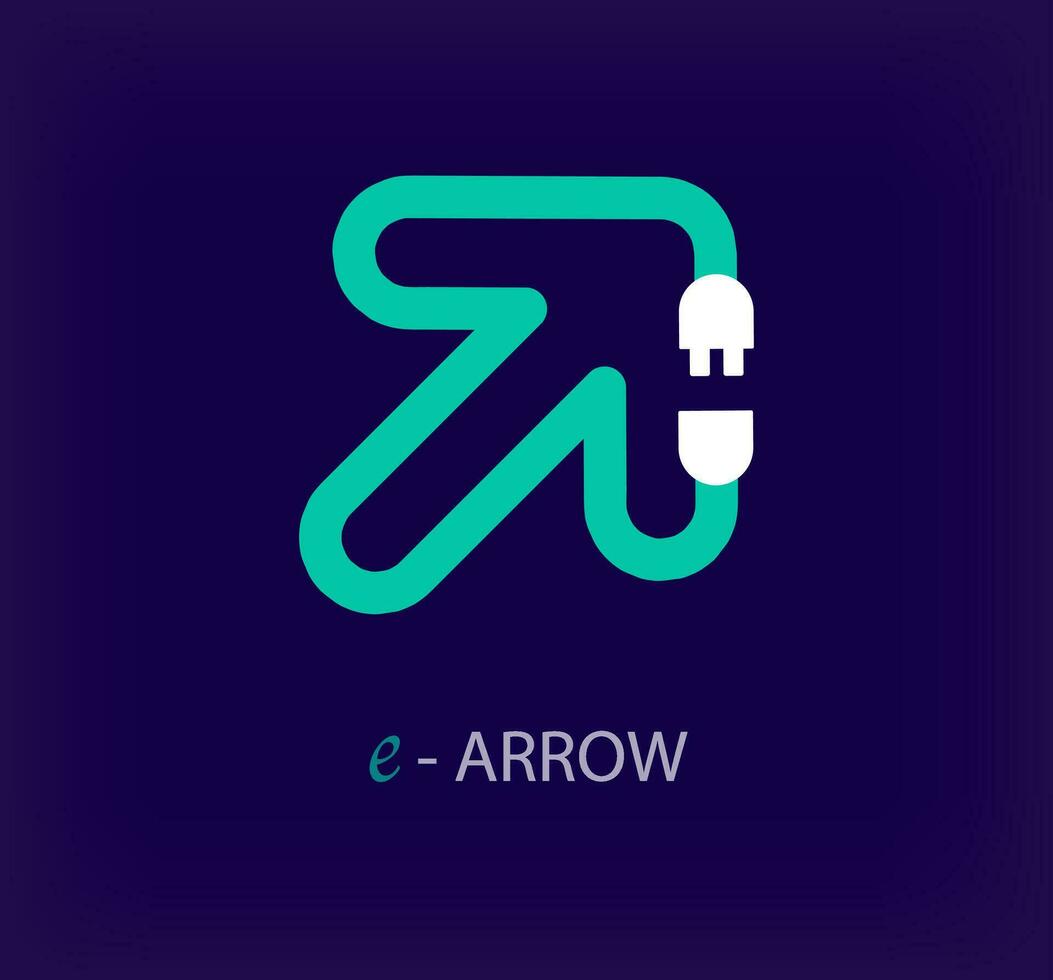 creativo eléctrico flecha diseño. único color transiciones único flecha conector enchufe y enchufe diseño modelo. vector