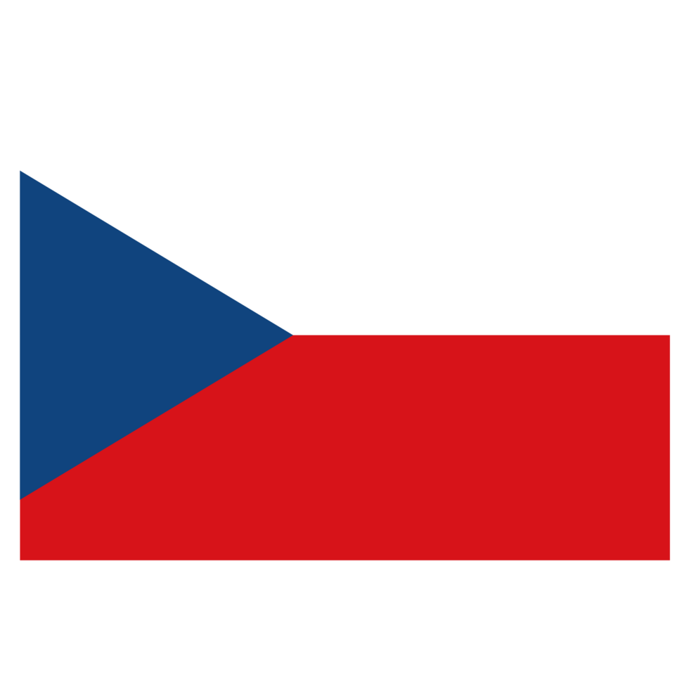 Czech Republic Parague Flag isolated on a Transparent Background png