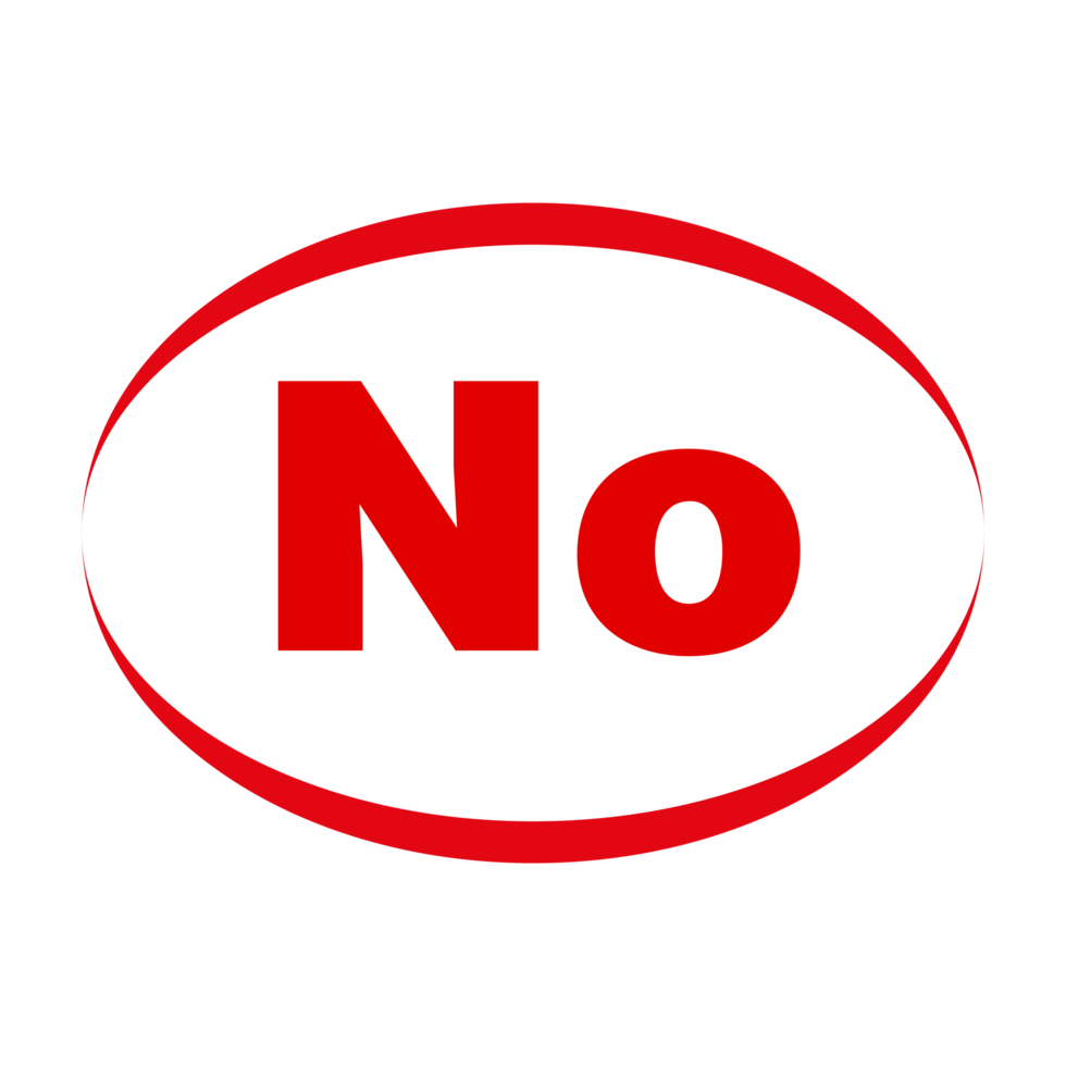 No Sign isolated on a Transparent Background png