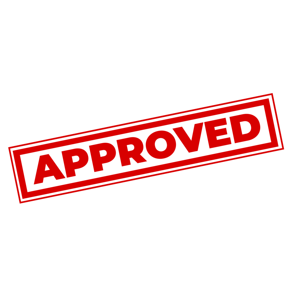 Approved Stamp isolated on a Transparent Background png