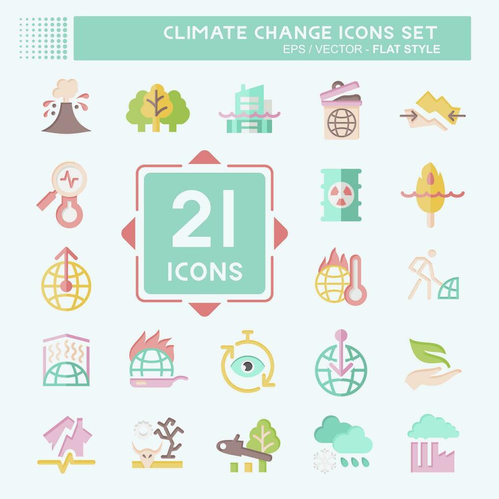 Icon Set Climate Change. related to Science symbol. flat style. simple design editable. simple illustration vector