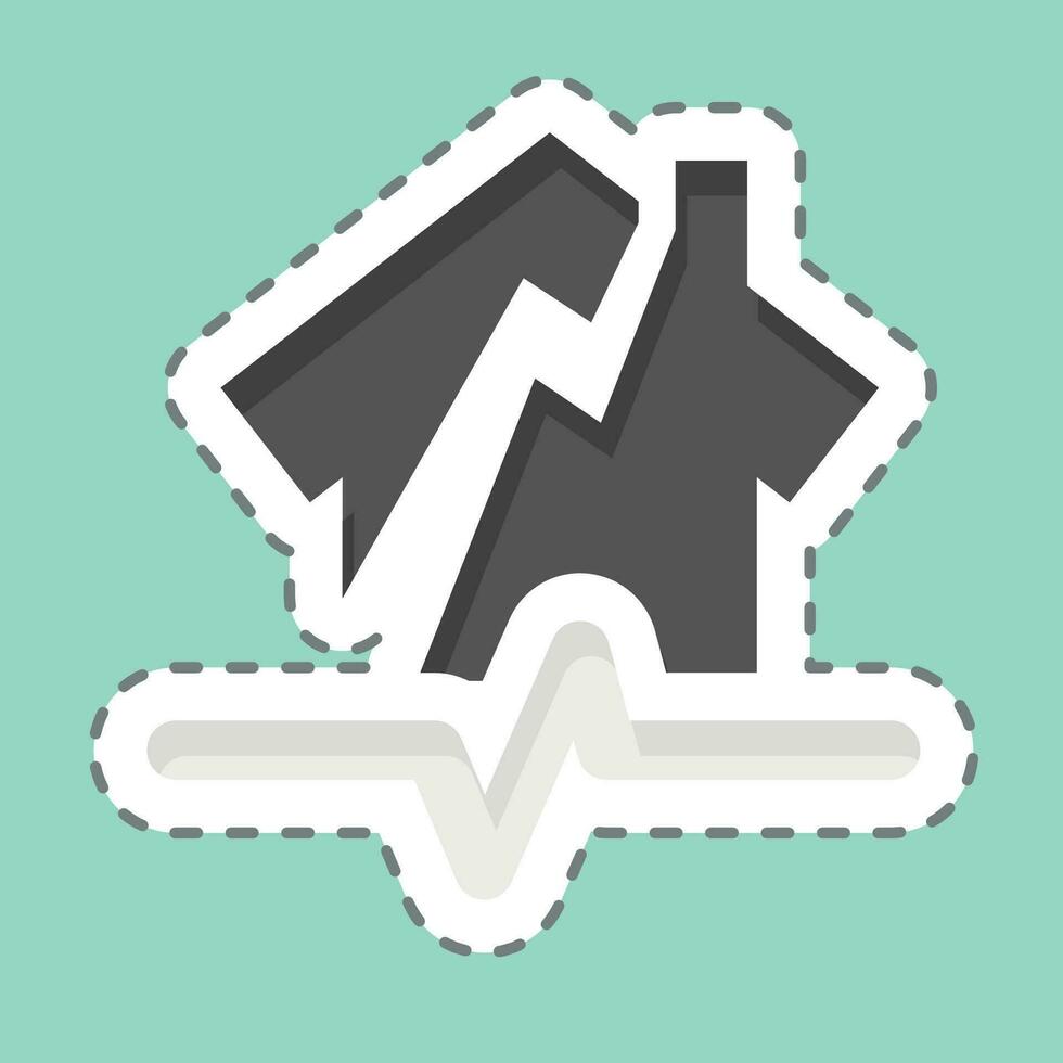 Sticker line cut Earthquake. related to Climate Change symbol. simple design editable. simple illustration vector