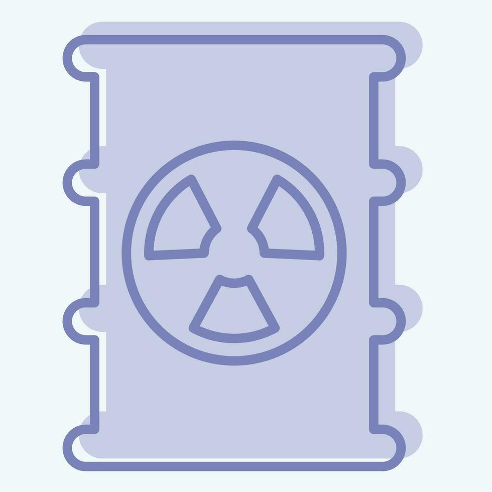 Icon Nuclear Pollution. related to Climate Change symbol. two tone style. simple design editable. simple illustration vector