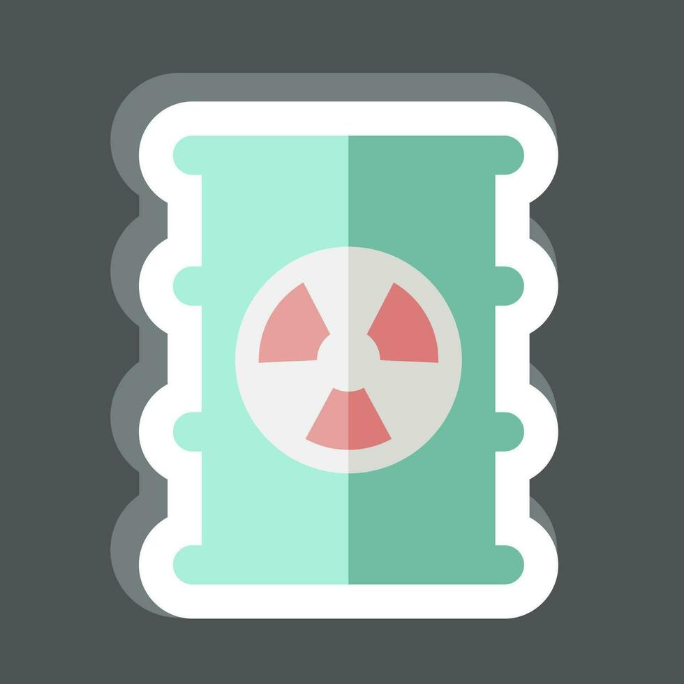 Sticker Nuclear Pollution. related to Climate Change symbol. simple design editable. simple illustration vector