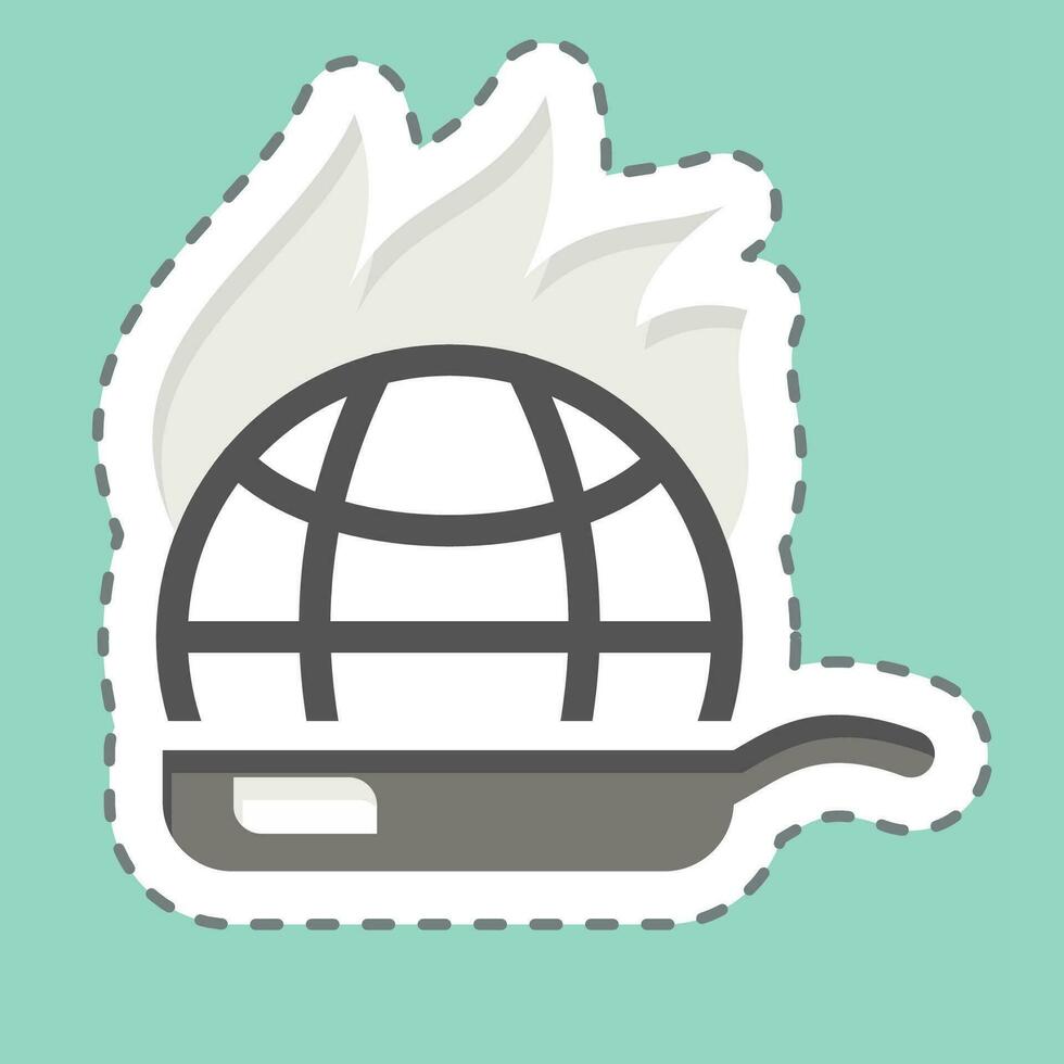 Sticker line cut Global Warming. related to Climate Change symbol. simple design editable. simple illustration vector