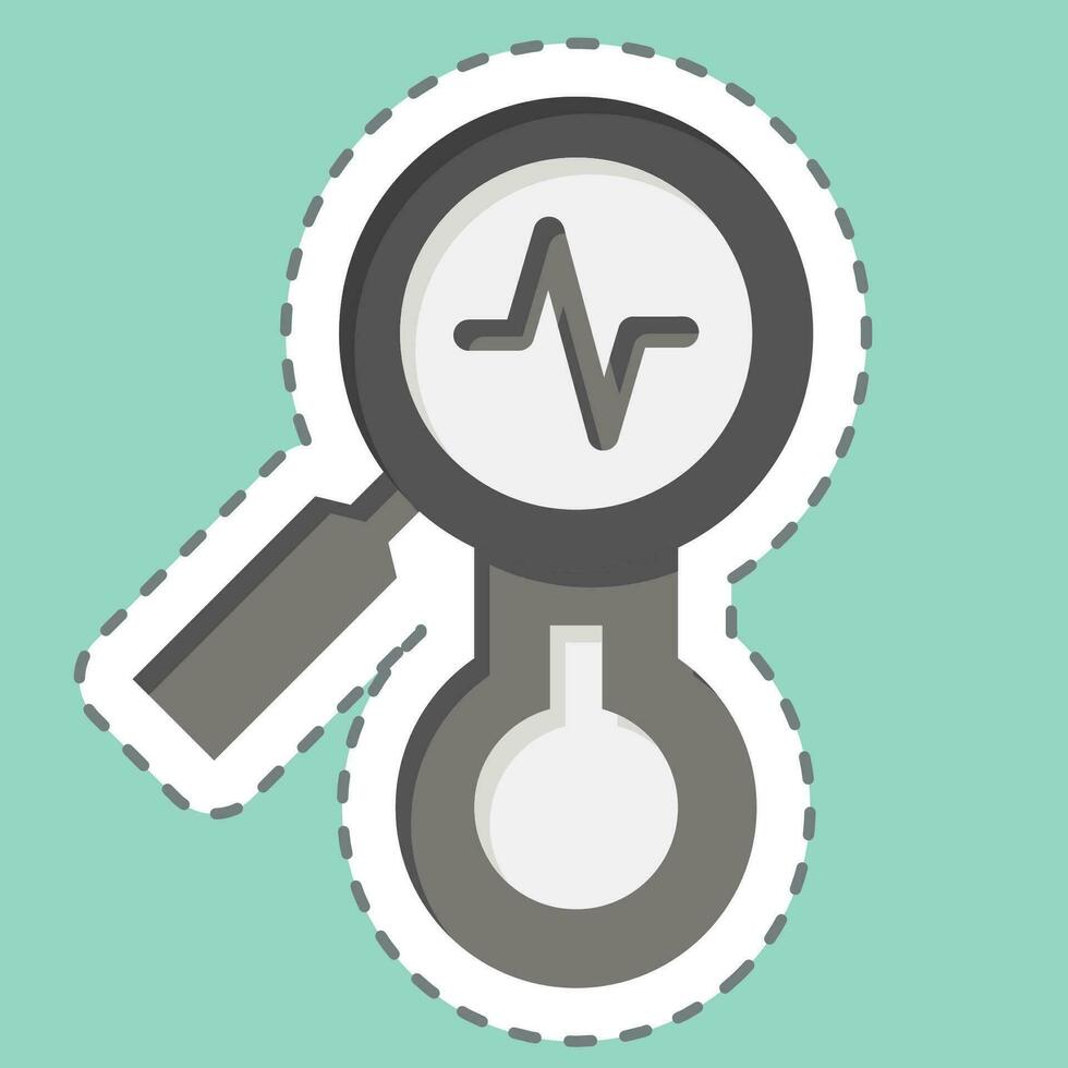Sticker line cut Observations. related to Climate Change symbol. simple design editable. simple illustration vector