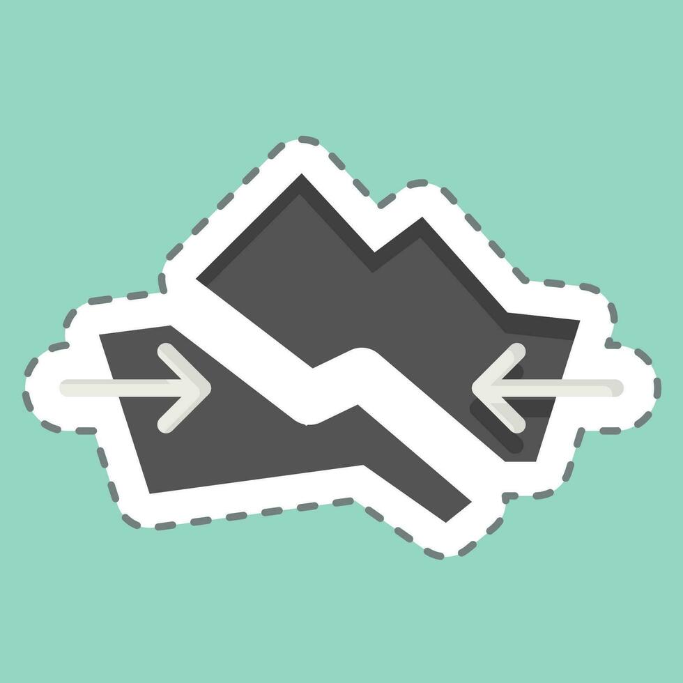 Sticker line cut Plate Tectonics. related to Climate Change symbol. simple design editable. simple illustration vector