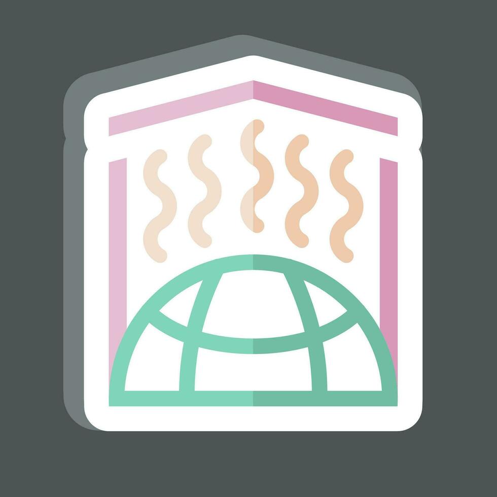 Sticker Greenhouse Effect. related to Climate Change symbol. simple design editable. simple illustration vector