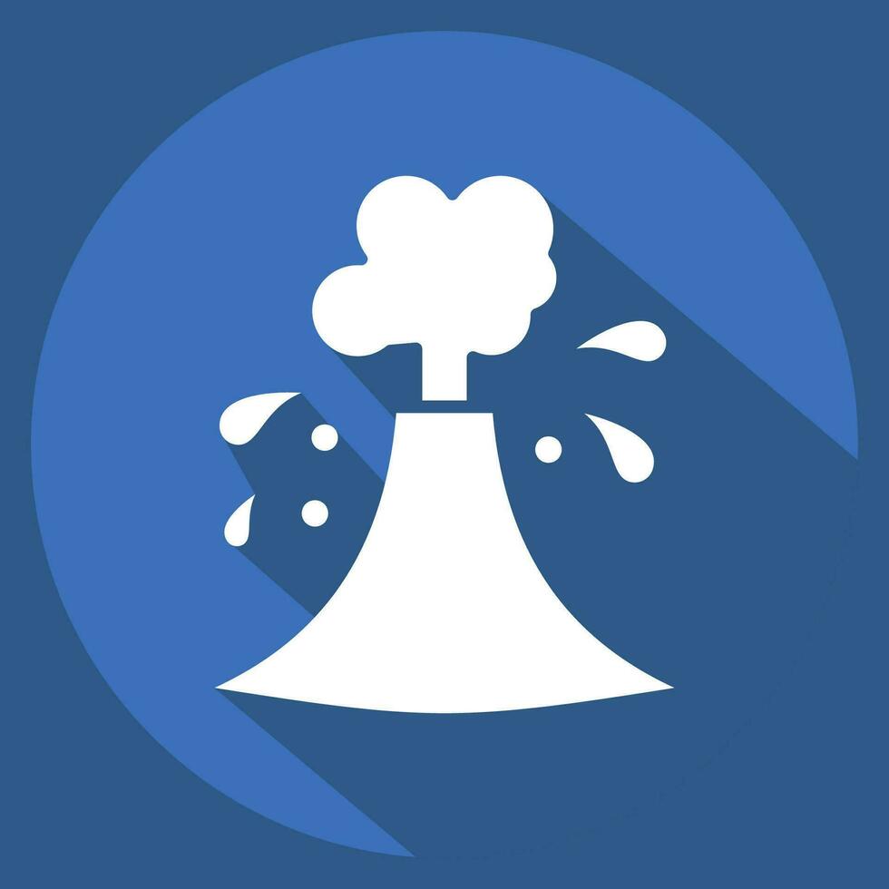 Icon Volcanic Eruptions. related to Climate Change symbol. long shadow style. simple design editable. simple illustration vector