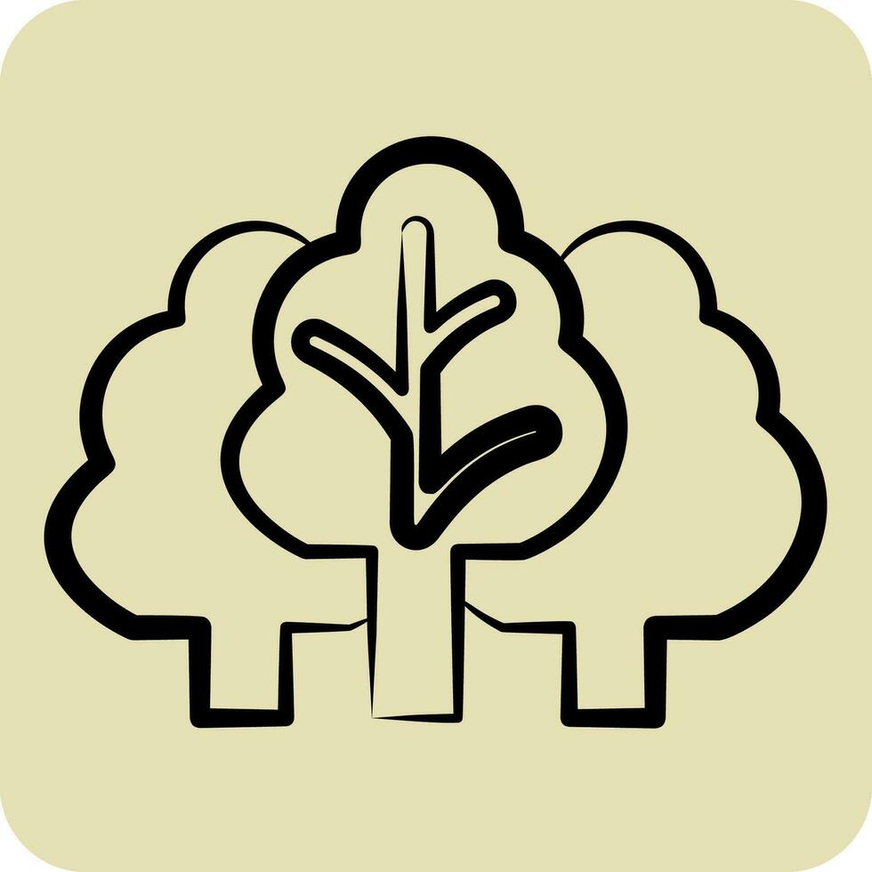 Icon Vegetation. related to Climate Change symbol. hand drawn style. simple design editable. simple illustration vector
