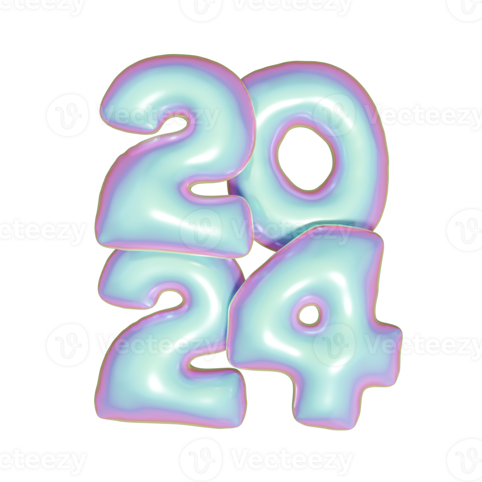 2024 holographic balloons new year 27765218 PNG