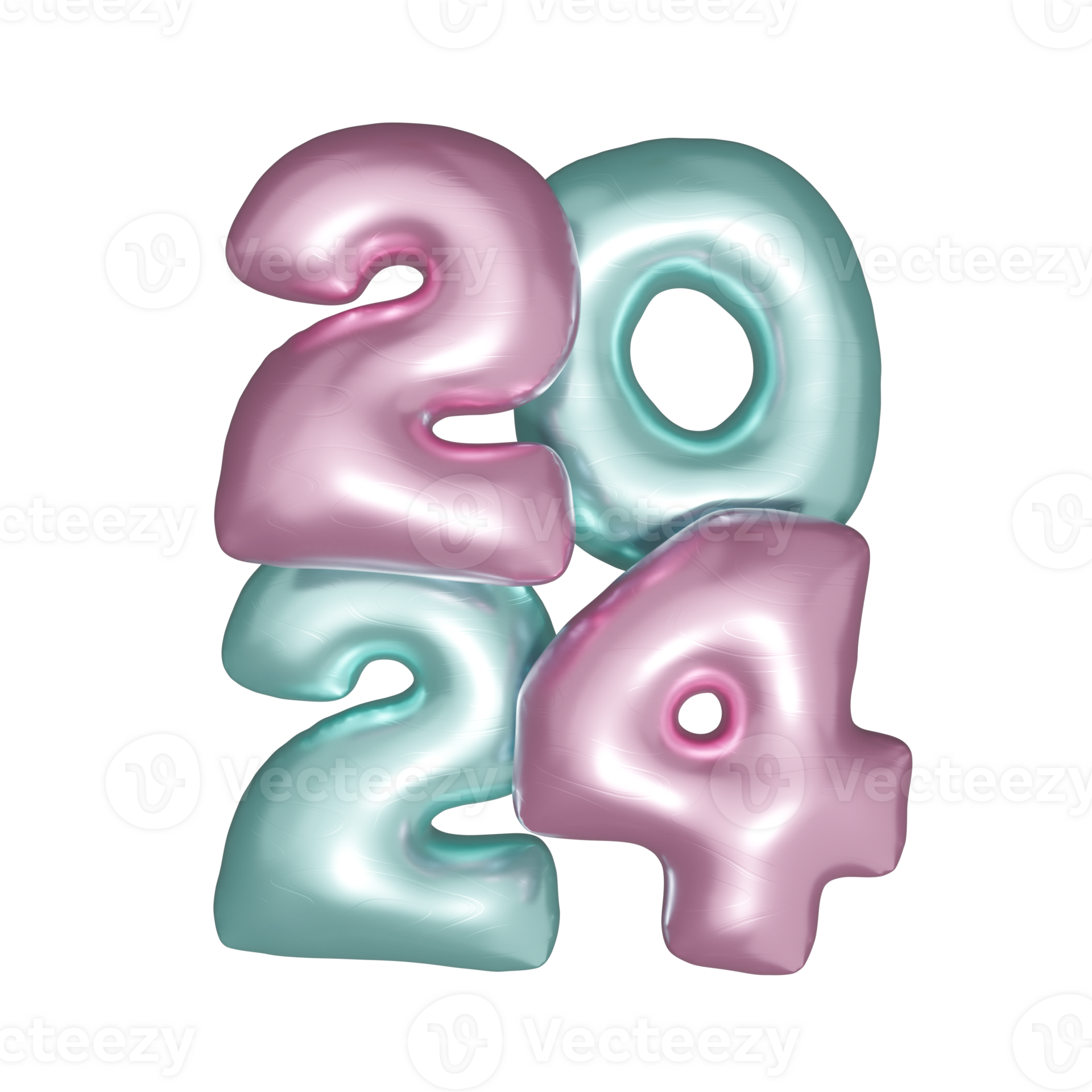 new year 2024 balloons number 27765219 PNG