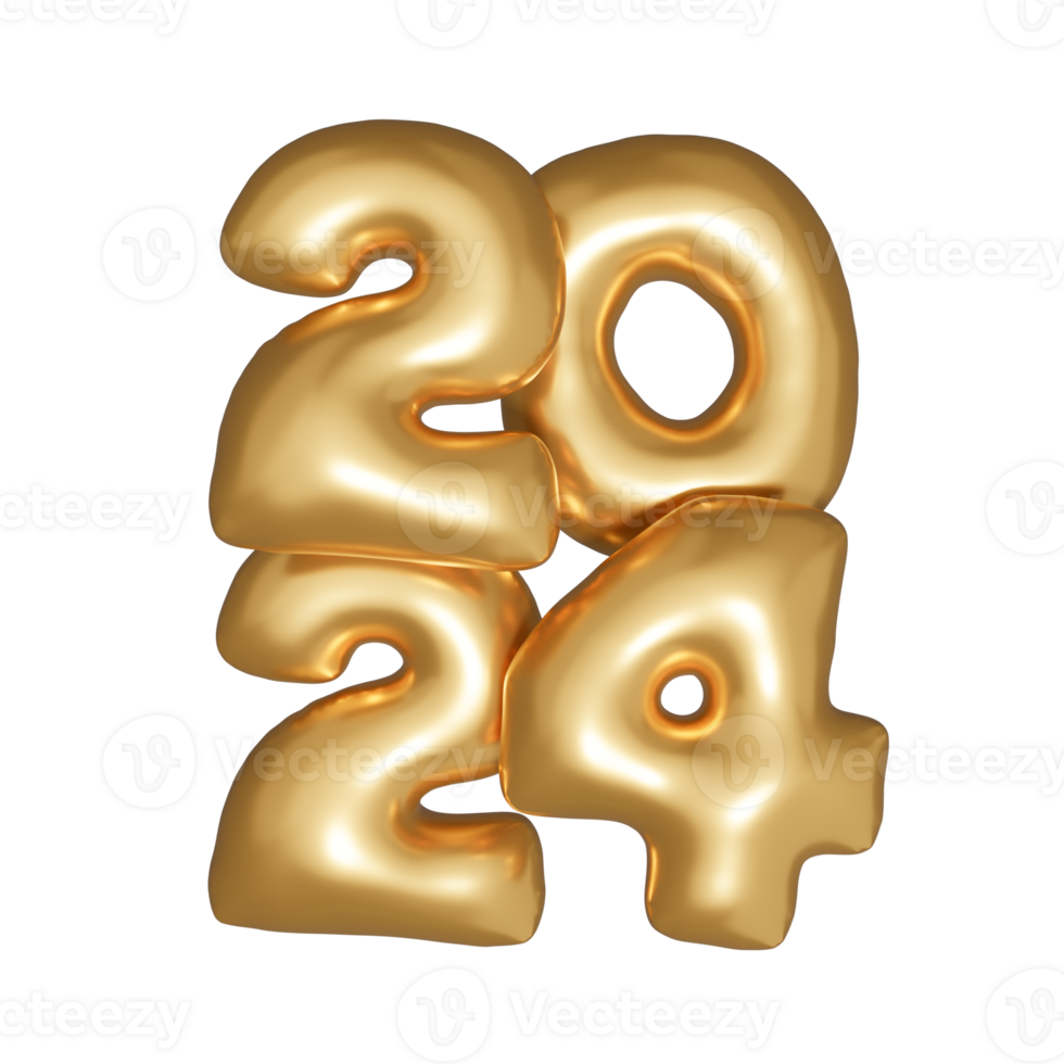 2024 new year gold balloons 27765225 PNG
