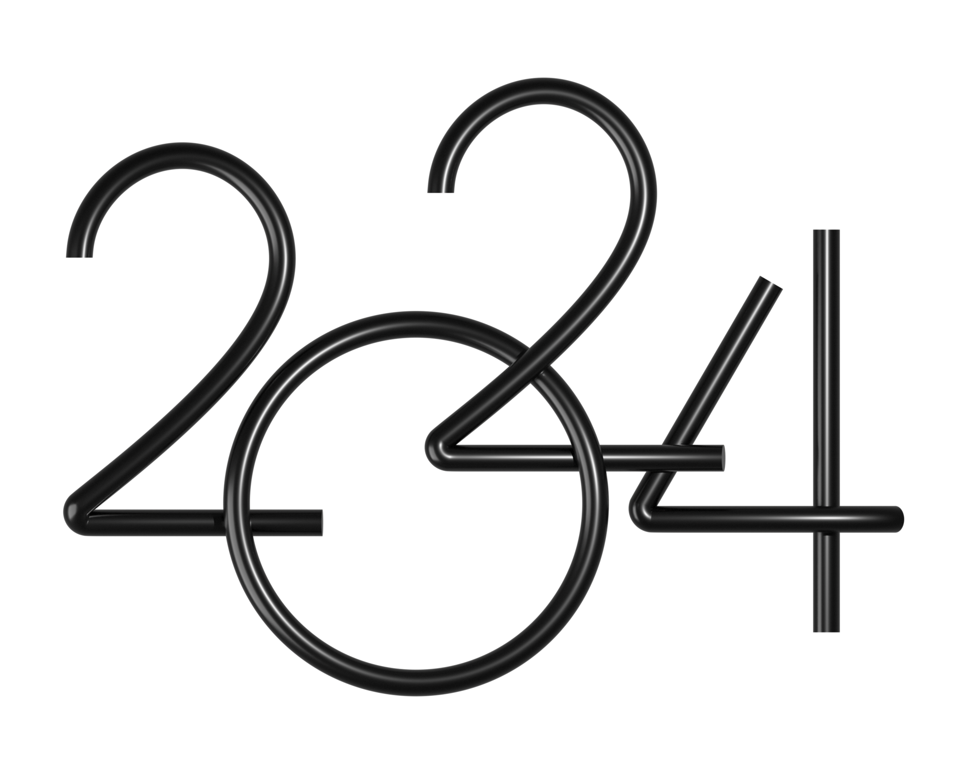 new year 2024 black number 27765239 PNG