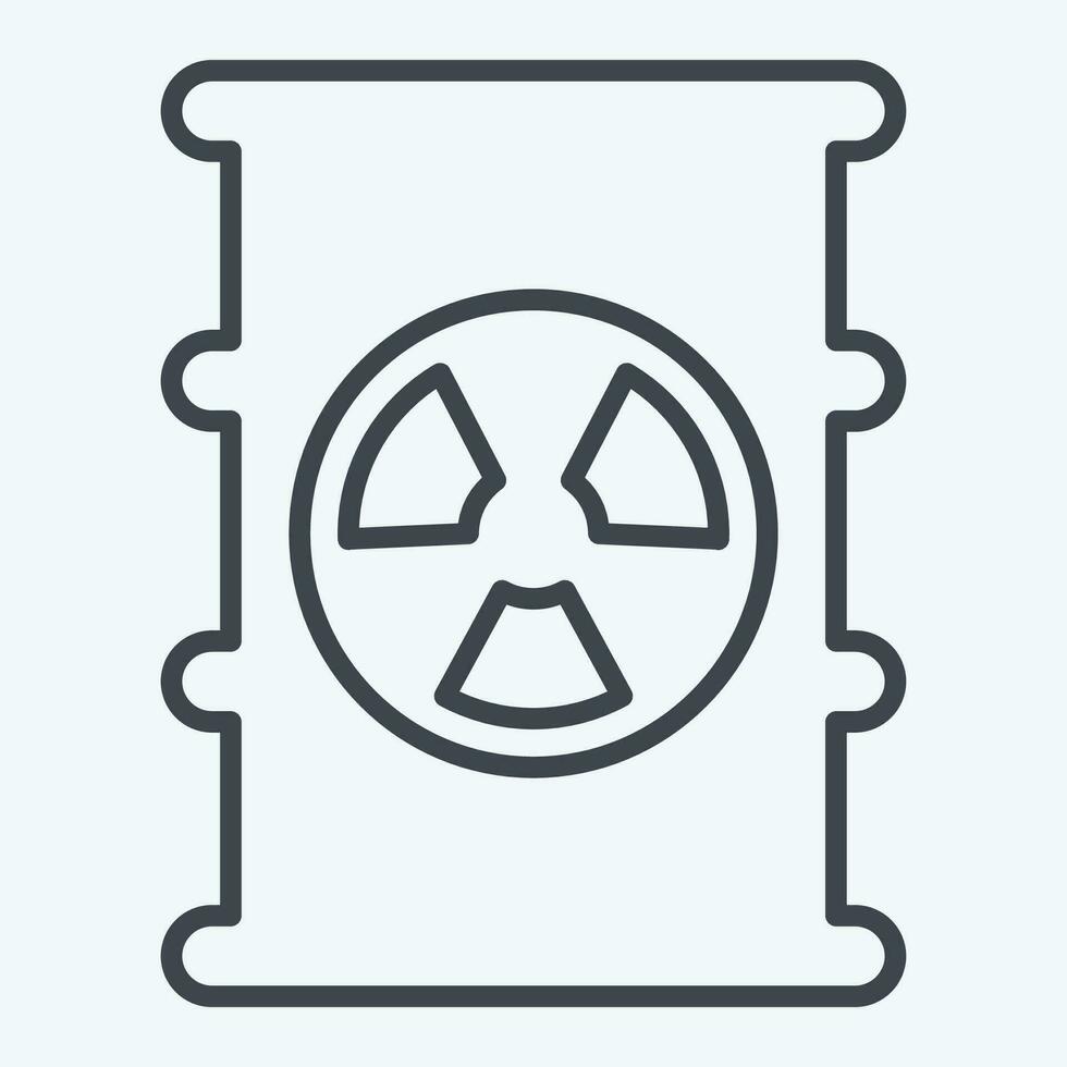 Icon Nuclear Pollution. related to Climate Change symbol. line style. simple design editable. simple illustration vector