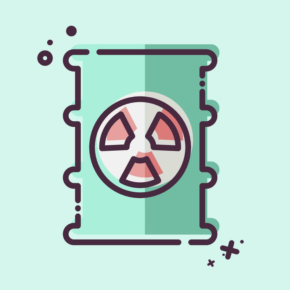 Icon Nuclear Pollution. related to Climate Change symbol. MBE style. simple design editable. simple illustration vector