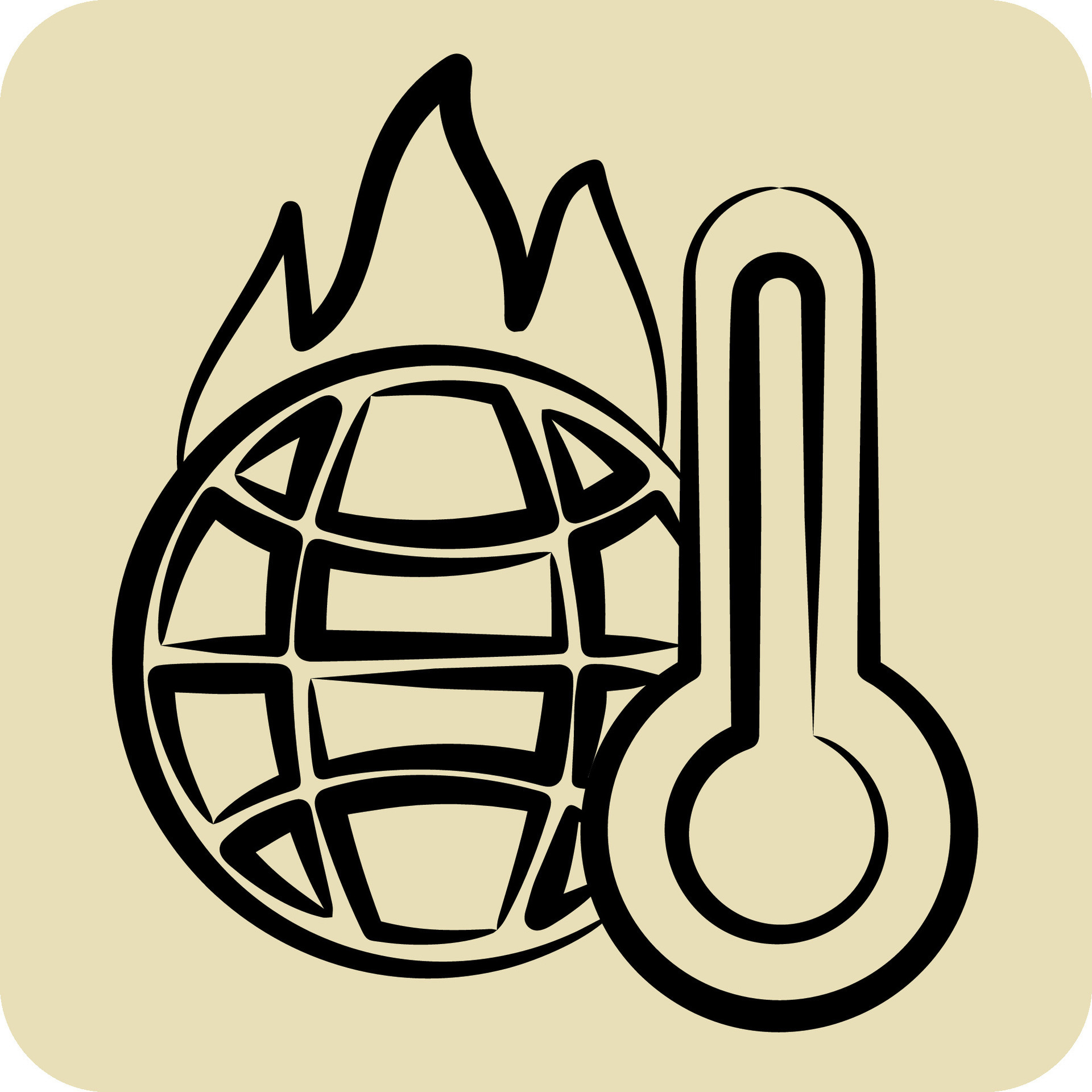 Icon Increasing Temperature. related to Climate Change symbol. hand