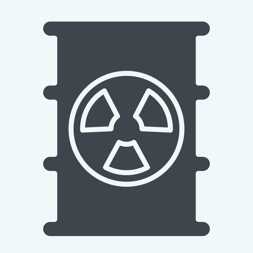 Icon Nuclear Pollution. related to Climate Change symbol. glyph style. simple design editable. simple illustration vector