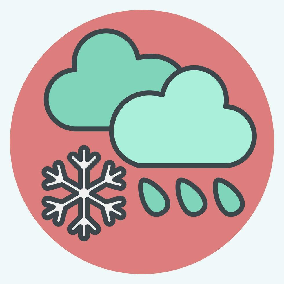 icono nube cubrir y precipitación. relacionado a clima cambio símbolo. color compañero estilo. sencillo diseño editable. sencillo ilustración vector