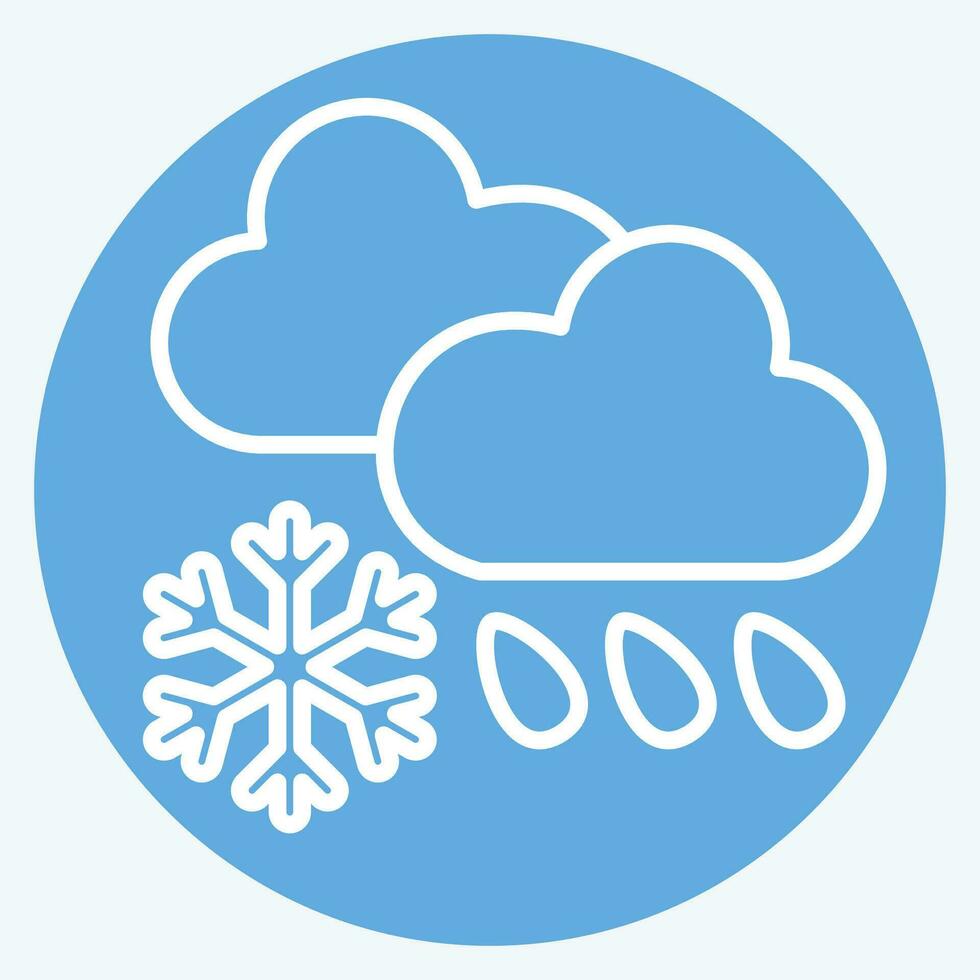 Icon Cloud Cover and Precipitation. related to Climate Change symbol. blue eyes style. simple design editable. simple illustration vector