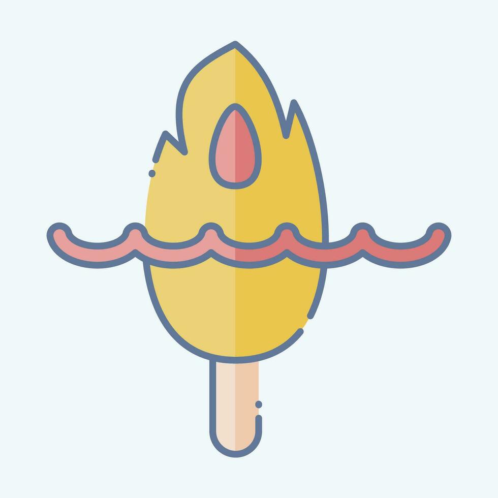 Icon Melting Ice. related to Climate Change symbol. doodle style. simple design editable. simple illustration vector