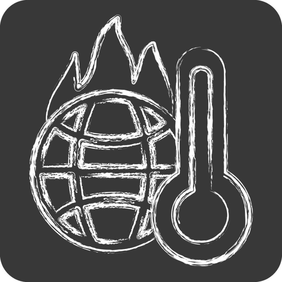 Icon Increasing Temperature. related to Climate Change symbol. chalk Style. simple design editable. simple illustration vector