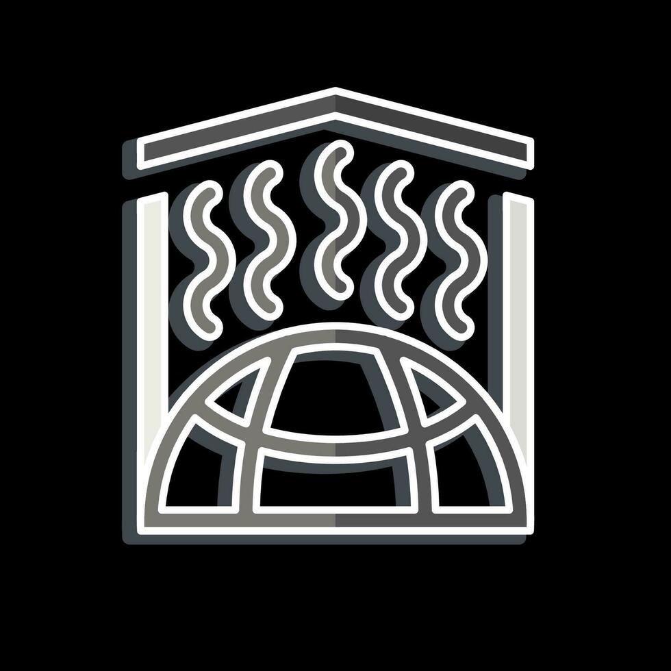 Icon Greenhouse Effect. related to Climate Change symbol. glossy style. simple design editable. simple illustration vector