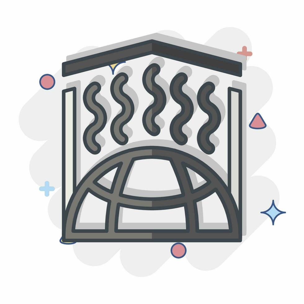 Icon Greenhouse Effect. related to Climate Change symbol. comic style. simple design editable. simple illustration vector