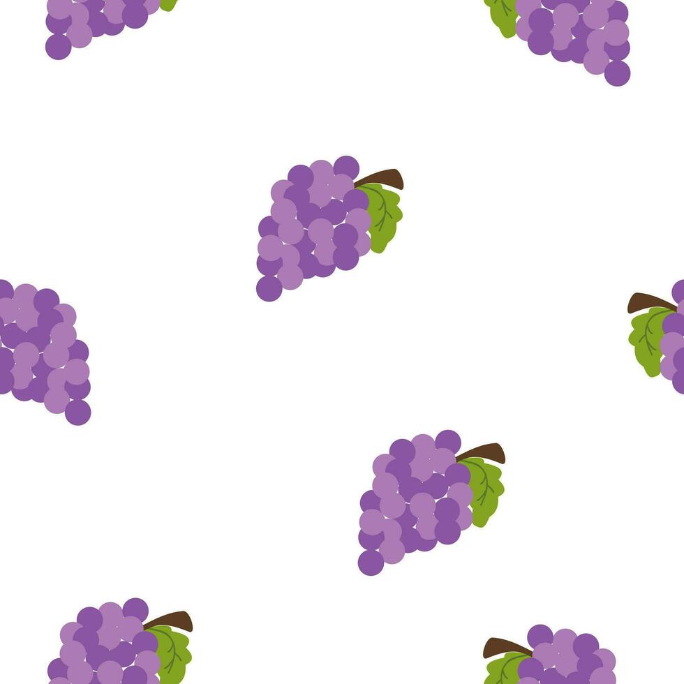 Beautiful seamless pattern Grapes fruit. Tropical fruit background vector