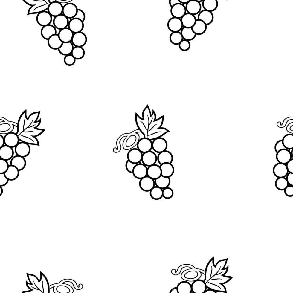 Beautiful seamless pattern Grapes fruit. Tropical fruit background vector