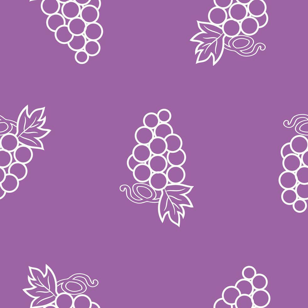 Beautiful seamless pattern Grapes fruit. Tropical fruit background vector