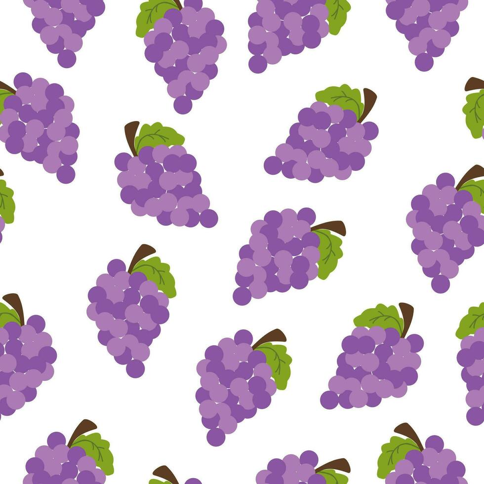 Beautiful seamless pattern Grapes fruit. Tropical fruit background vector