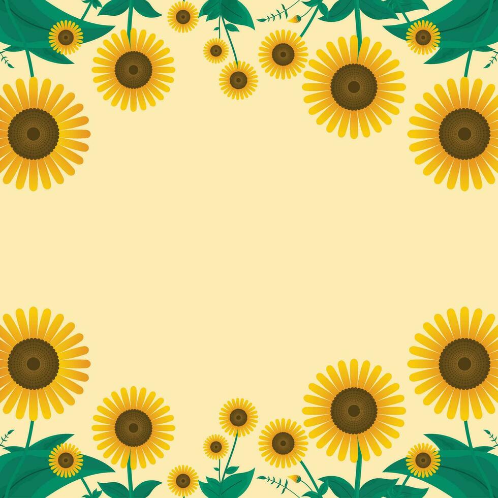 sunflower frame border vector illustration