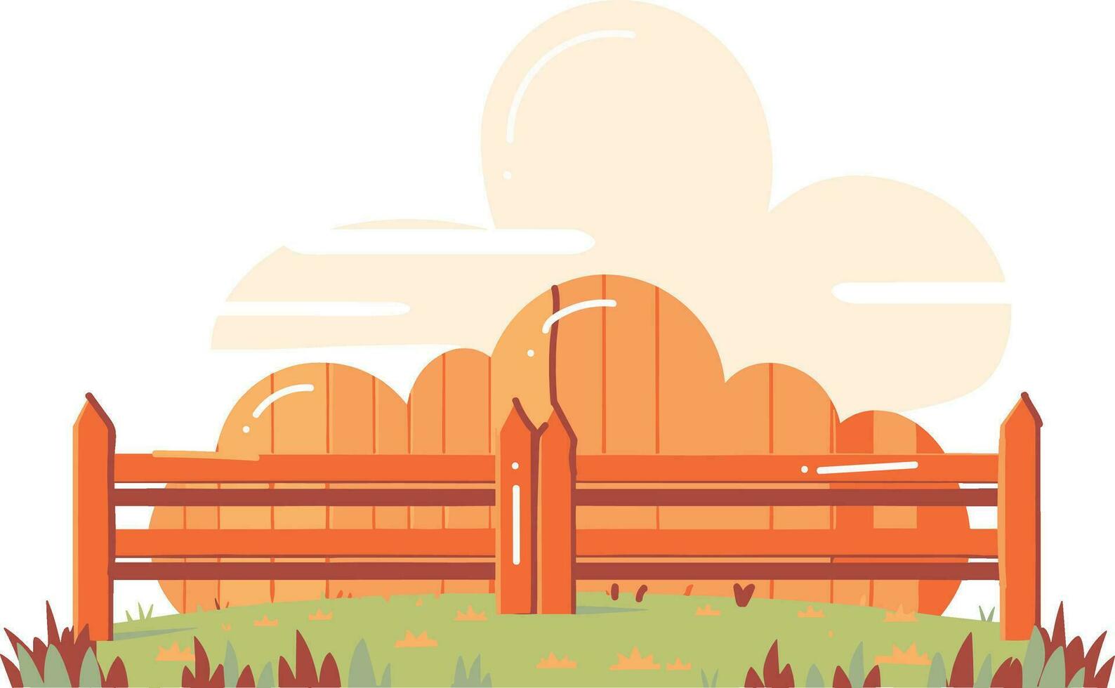 Hand Drawn farm fence in flat style vector