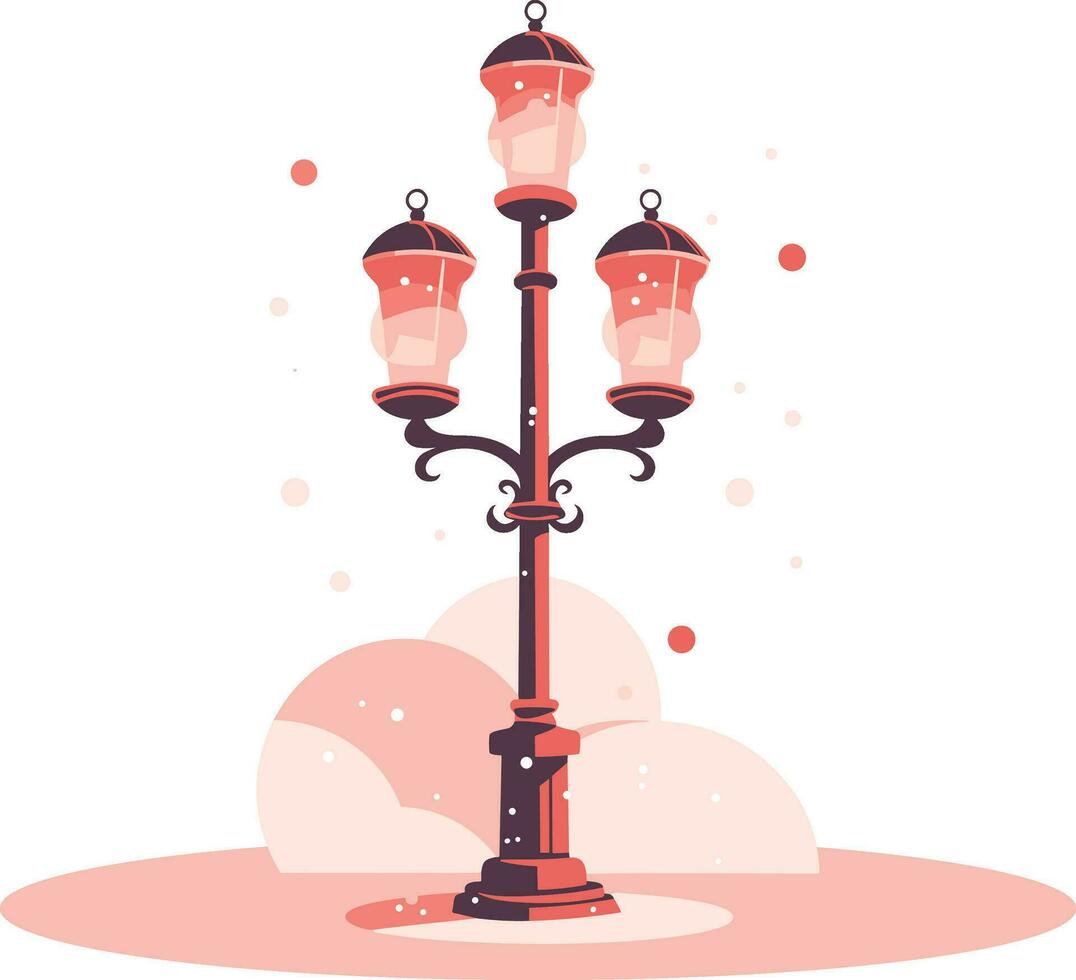 Hand Drawn Christmas electricity pole in flat style vector