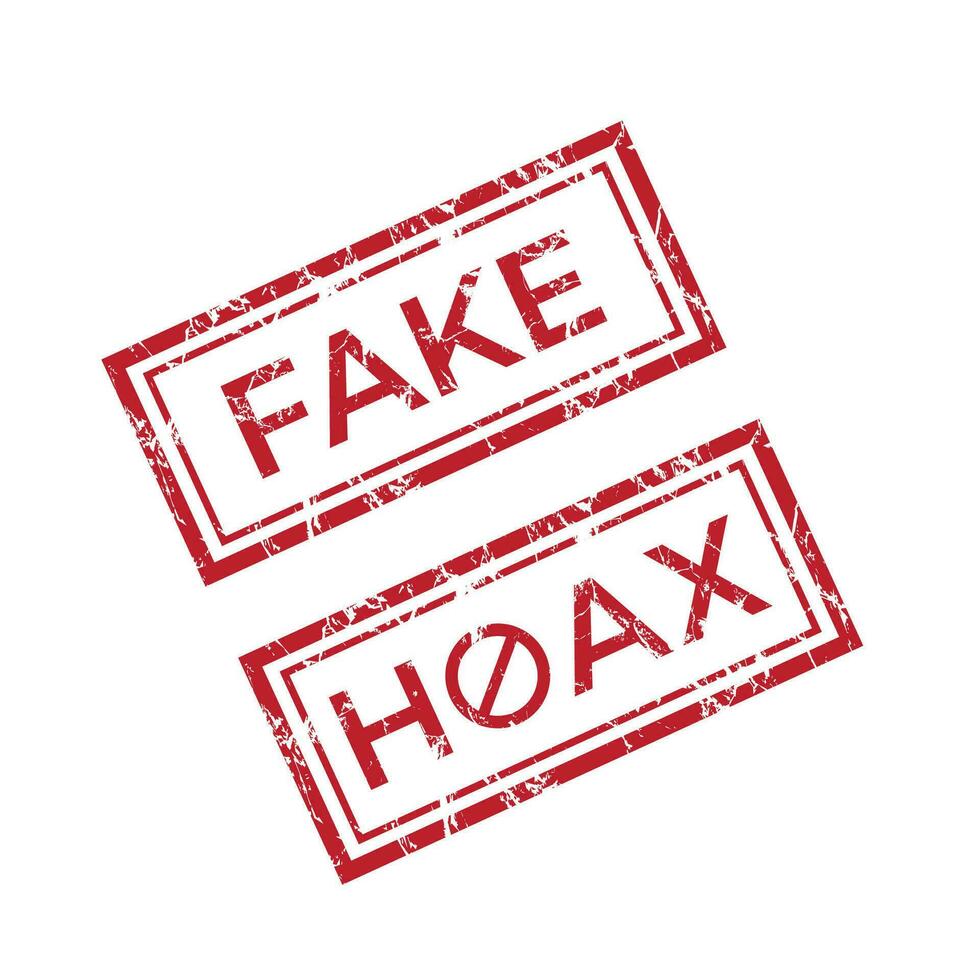 fake and hoax stamp with red grunge effect vector