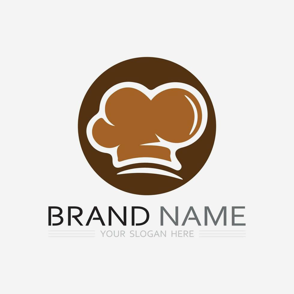 KITCHEN AND CHEF LOGO FOOD ICON RESTO AND CAFE DESIGN VECTOR GRAPHIC ILLUSTRATION