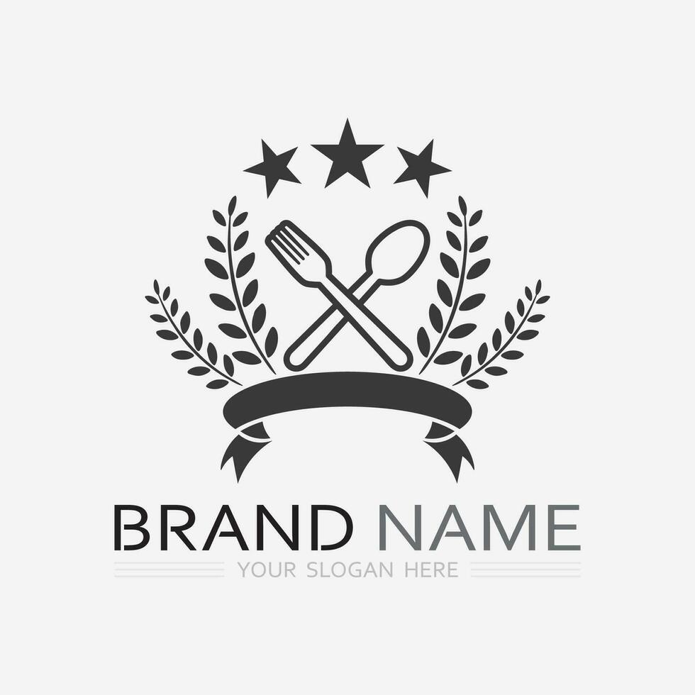 KITCHEN AND CHEF LOGO FOOD ICON RESTO AND CAFE DESIGN VECTOR GRAPHIC ILLUSTRATION