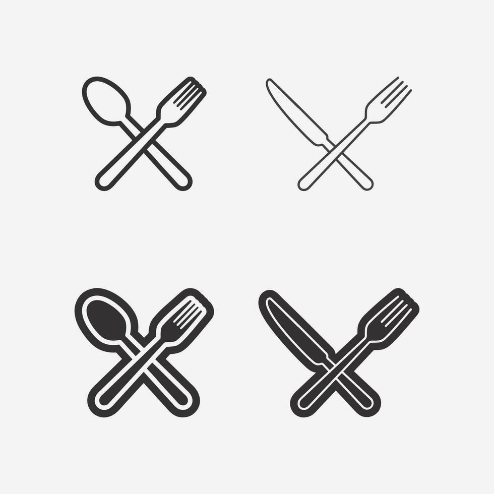 KITCHEN AND CHEF LOGO FOOD ICON RESTO AND CAFE DESIGN VECTOR GRAPHIC ILLUSTRATION
