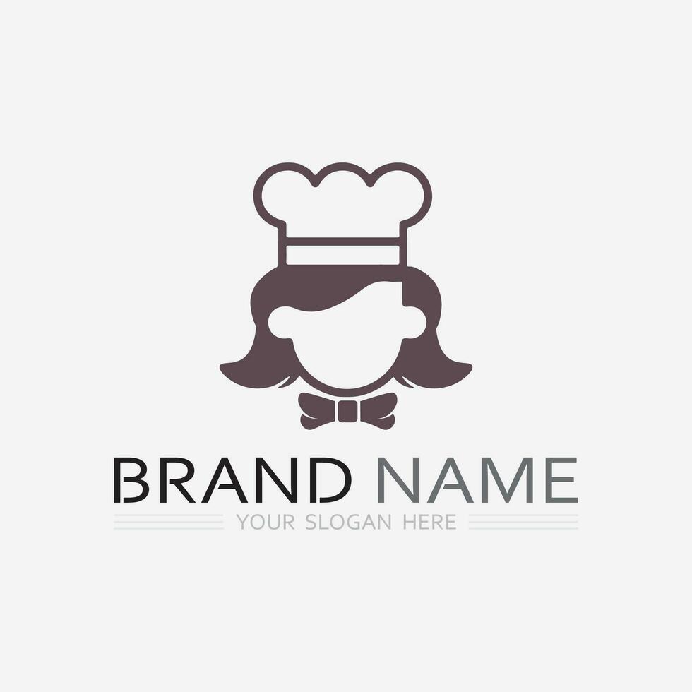 KITCHEN AND CHEF LOGO FOOD ICON RESTO AND CAFE DESIGN VECTOR GRAPHIC ILLUSTRATION