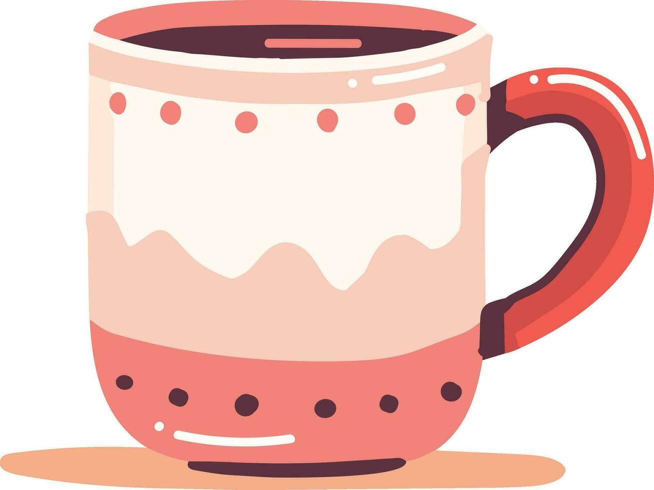 Hand Drawn Christmas coffee mug in flat style vector