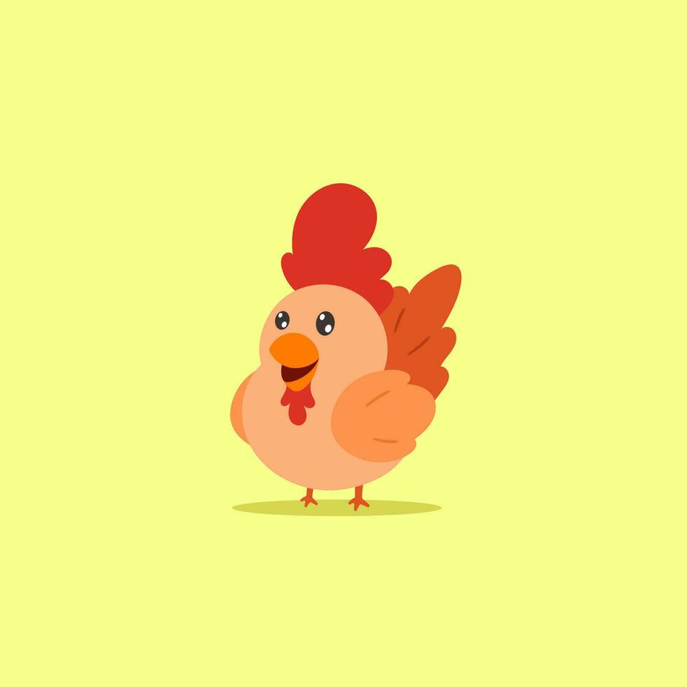 linda caricatura de pollo vector
