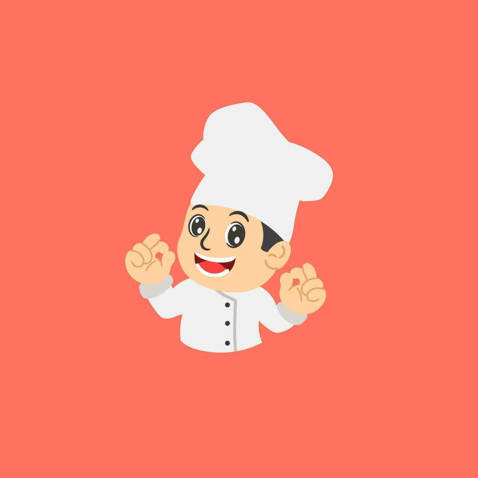 linda cocinero gusto delicioso dibujos animados vector