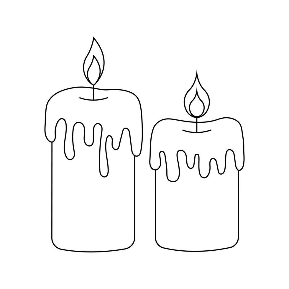 Candle icon isolated of flat style. Vector illustration.