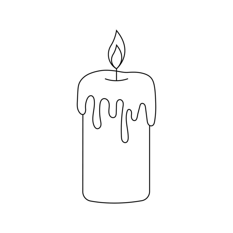 Candle icon isolated of flat style. Vector illustration.