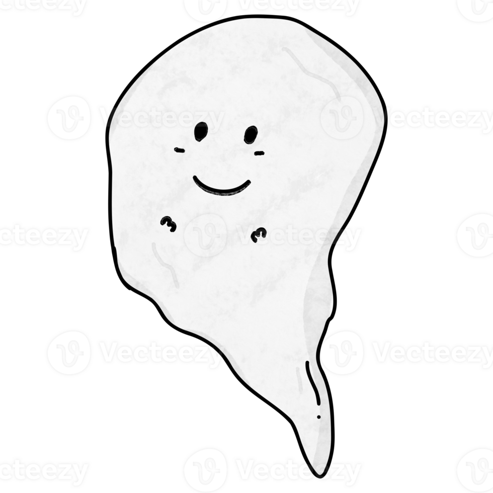 Ghost cartoon drawing for Halloween decor png