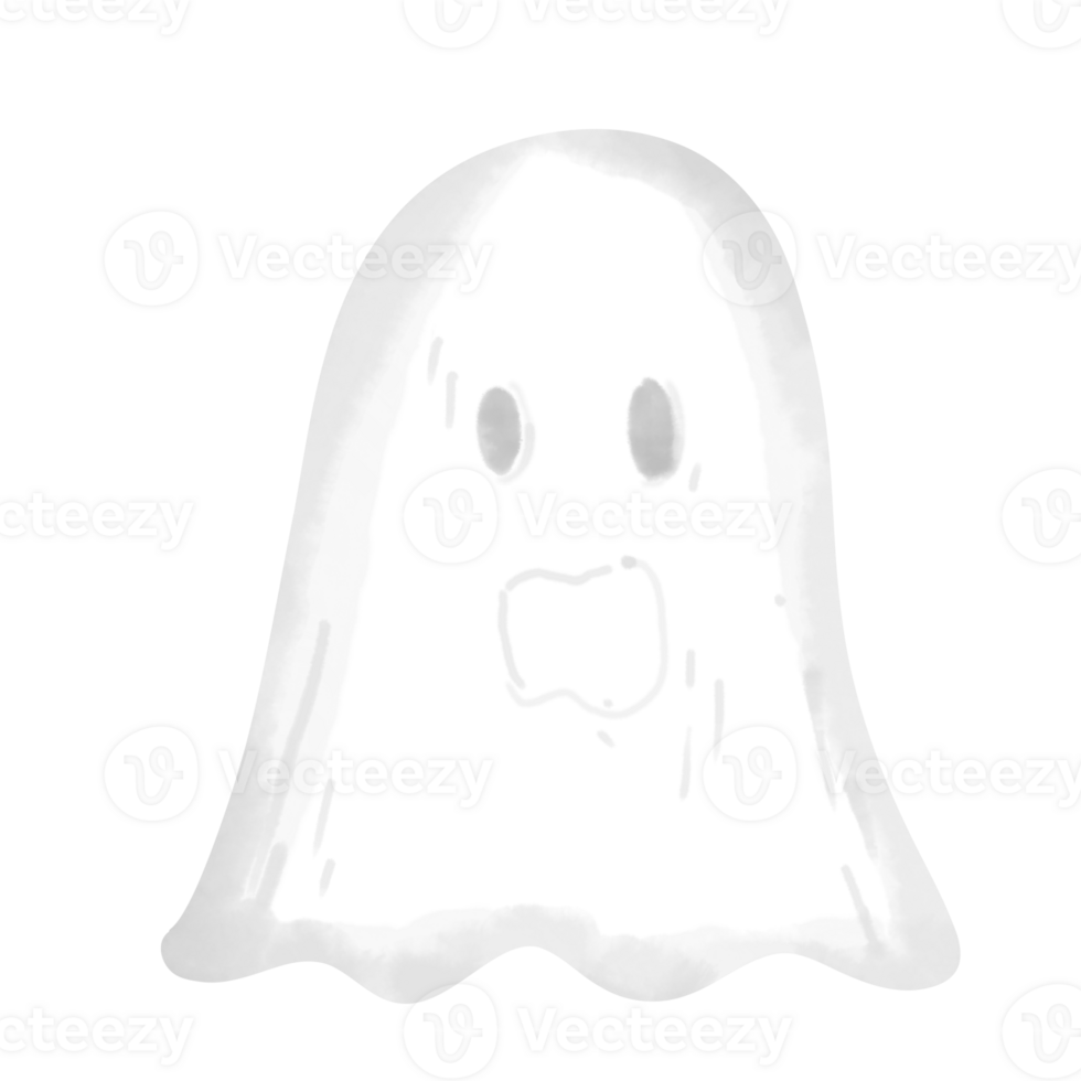 Ghost cartoon drawing for Halloween decor png