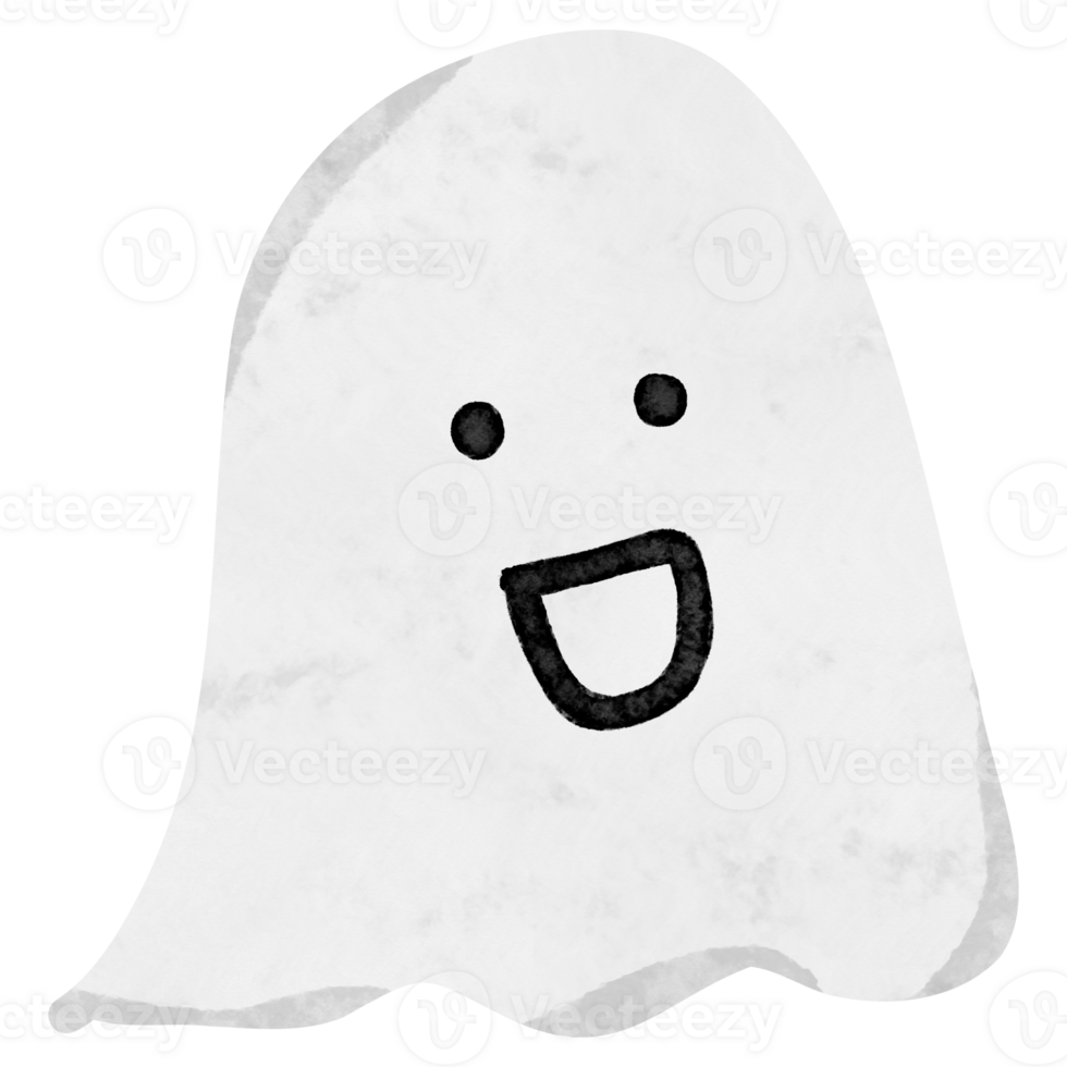 Ghost cartoon drawing for Halloween decor png