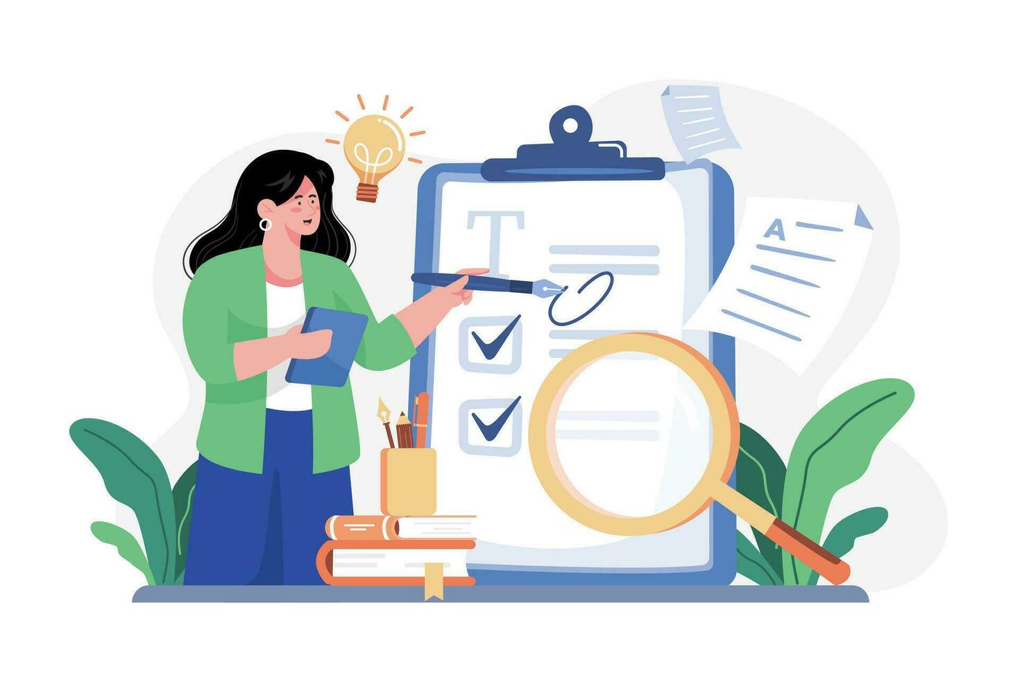 Editor Illustration concept. A flat illustration isolated on white background vector